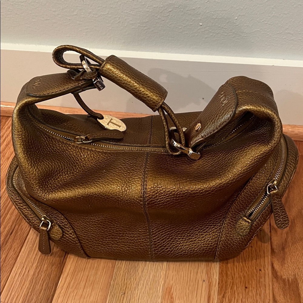 Tods Gold Leather Handbag